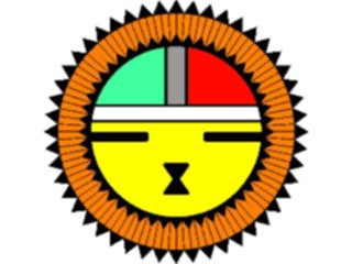 Sticker Custom Preview Image #013596 Americana Native Designs Sun Face01