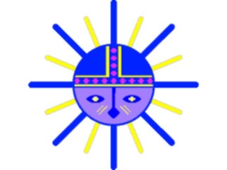Sticker Custom Preview Image #013601 Americana Native Designs Sun Face06