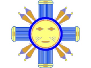 Sticker Custom Preview Image #013606 Americana Native Designs Sun Face11