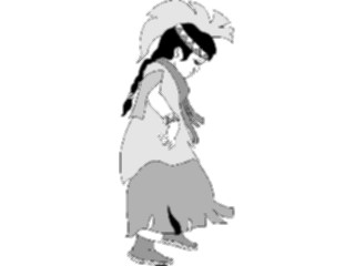 Sticker Custom Preview Image #014231 Americana Symbols History Native American Girl1