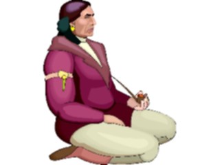 Sticker Custom Preview Image #014238 Americana Symbols History Native American Pipe2