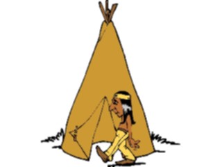 Sticker Custom Preview Image #014245 Americana Symbols History Native American Teepee1