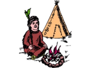 Sticker Custom Preview Image #014246 Americana Symbols History Native American Teepee2