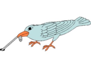 Sticker Custom Preview Image #016298 Animals Birds Bird Getting Worm2