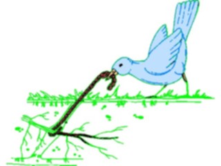 Sticker Custom Preview Image #016299 Animals Birds Bird Getting Worm3
