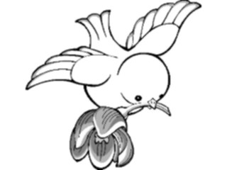 Sticker Custom Preview Image #016836 Animals Birds Flyingwith Flower