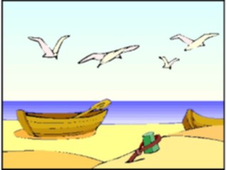 Sticker Custom Preview Image #017243 Animals Birds Seagullsat Beach