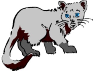 Sticker Custom Preview Image #017444 Animals Brush Stroke Cat4