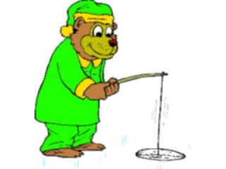Sticker Custom Preview Image #017725 Animals Cartoons Bear Fishing1