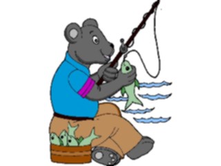 Sticker Custom Preview Image #017726 Animals Cartoons Bear Fishing2