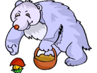Sticker Custom Preview Image #017731 Animals Cartoons Bear Gathering Mushroom
