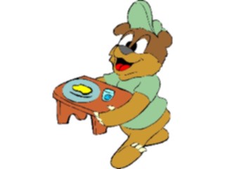 Sticker Custom Preview Image #017742 Animals Cartoons Bear Holding Tray
