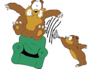 Sticker Custom Preview Image #017762 Animals Cartoons Bear Playing Horn