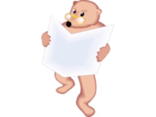 Sticker Custom Preview Image #017766 Animals Cartoons Bear Reading Newspaper