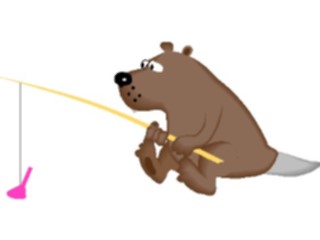 Sticker Custom Preview Image #017827 Animals Cartoons Beaver Fishing