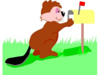 Sticker Custom Preview Image #017828 Animals Cartoons Beaver Getting Mail