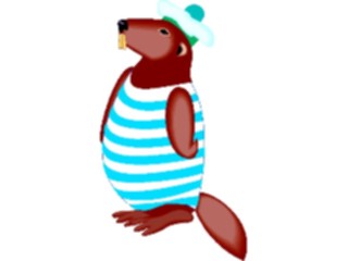 Sticker Custom Preview Image #017829 Animals Cartoons Beaverin Suimsuit