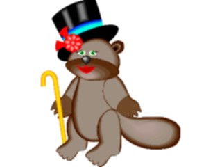 Sticker Custom Preview Image #017830 Animals Cartoons Beaverin Top Hat