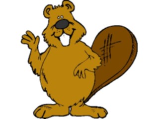 Sticker Custom Preview Image #017836 Animals Cartoons Beaver Waving