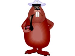 Sticker Custom Preview Image #017837 Animals Cartoons Beaverwith Pipe