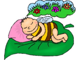 Sticker Custom Preview Image #017871 Animals Cartoons Bee Dreaming