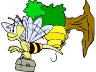 Sticker Custom Preview Image #017875 Animals Cartoons Bee Goingto Work