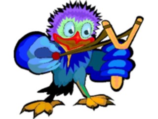 Sticker Custom Preview Image #017993 Animals Cartoons Bird Slingshot