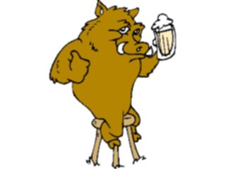 Sticker Custom Preview Image #018039 Animals Cartoons Boar Drinking
