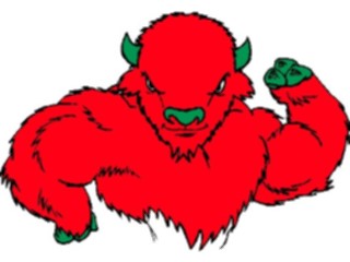 Sticker Custom Preview Image #018052 Animals Cartoons Buffalo Flexing