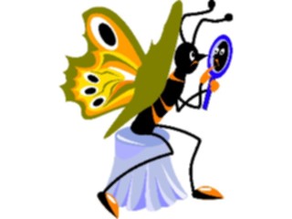 Sticker Custom Preview Image #018182 Animals Cartoons Butterflywith Mirror
