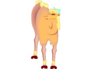 Sticker Custom Preview Image #018216 Animals Cartoons Camelwith Bow