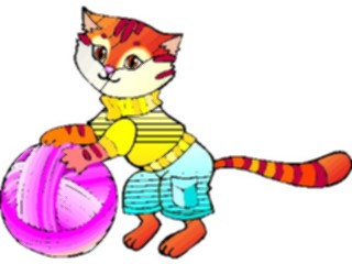Sticker Custom Preview Image #018254 Animals Cartoons Cat Ball1