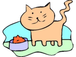 Sticker Custom Preview Image #018263 Animals Cartoons Cat Bowl01