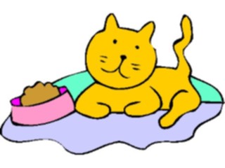 Sticker Custom Preview Image #018274 Animals Cartoons Cat Bowl12