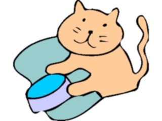 Sticker Custom Preview Image #018275 Animals Cartoons Cat Bowl13