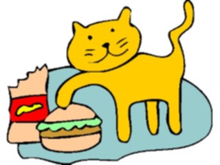 Sticker Custom Preview Image #018285 Animals Cartoons Cat Burger