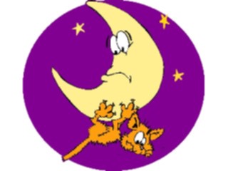Sticker Custom Preview Image #018305 Animals Cartoons Cat Clingingto Moon