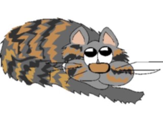 Sticker Custom Preview Image #018310 Animals Cartoons Cat Curled Up