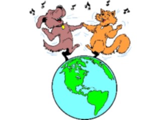 Sticker Custom Preview Image #018315 Animals Cartoons Cat Dog Dancing