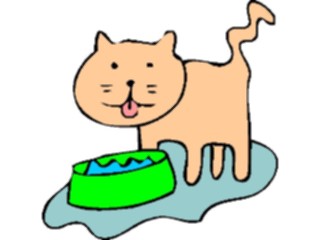 Sticker Custom Preview Image #018320 Animals Cartoons Cat Drinking2