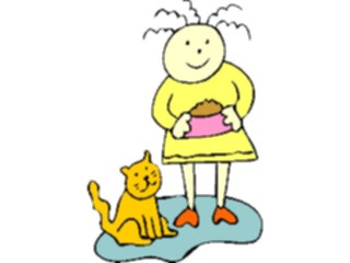 Sticker Custom Preview Image #018338 Animals Cartoons Cat Feeding1