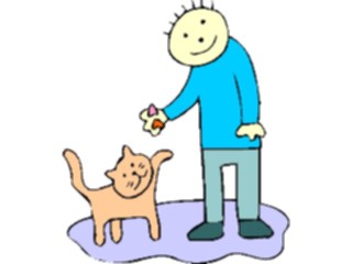 Sticker Custom Preview Image #018339 Animals Cartoons Cat Feeding2