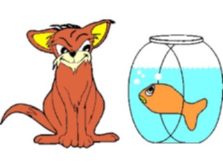Sticker Custom Preview Image #018341 Animals Cartoons Cat Fish1
