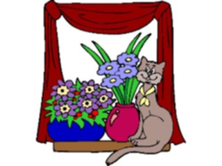Sticker Custom Preview Image #018343 Animals Cartoons Cat Flowers