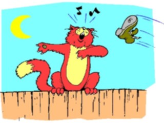 Sticker Custom Preview Image #018362 Animals Cartoons Cat Getting Booted