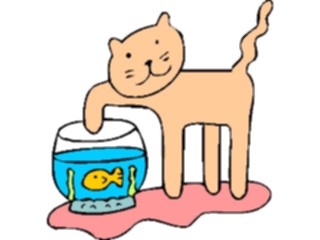 Sticker Custom Preview Image #018365 Animals Cartoons Cat Goldfish