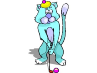 Sticker Custom Preview Image #018366 Animals Cartoons Cat Golfing