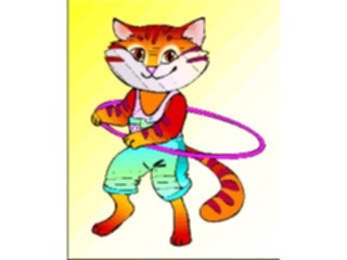 Sticker Custom Preview Image #018373 Animals Cartoons Cat Hula Hoop