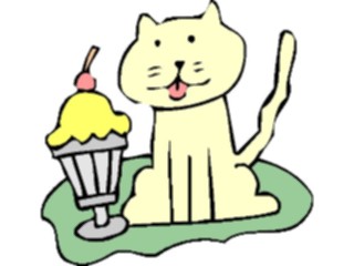 Sticker Custom Preview Image #018376 Animals Cartoons Cat Ice Cream Sundae