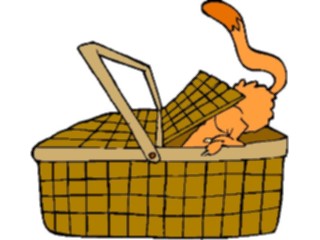 Sticker Custom Preview Image #018387 Animals Cartoons Catin Picnic Basket